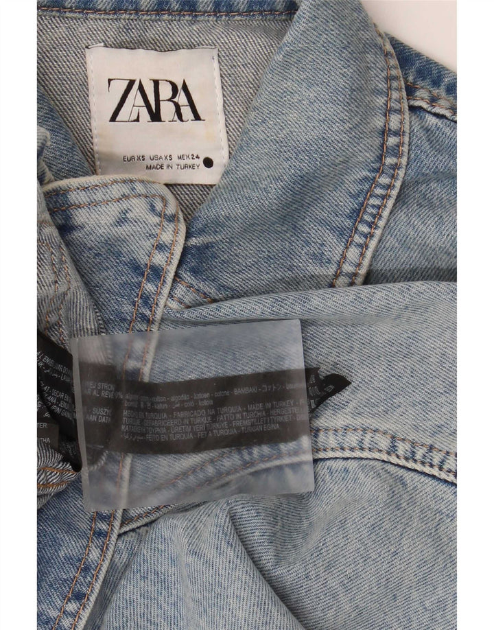 Damska kurtka jeansowa oversize Zara UK 6 XS, niebieska, bawełniana