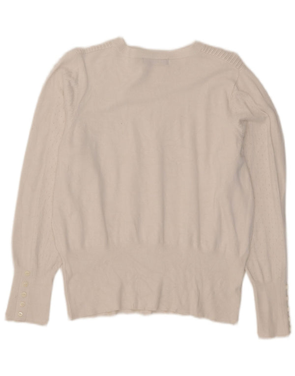 Marks & Spencer Damski sweter z wycięciem pod szyją, UK 14, średni złamanej bieli
