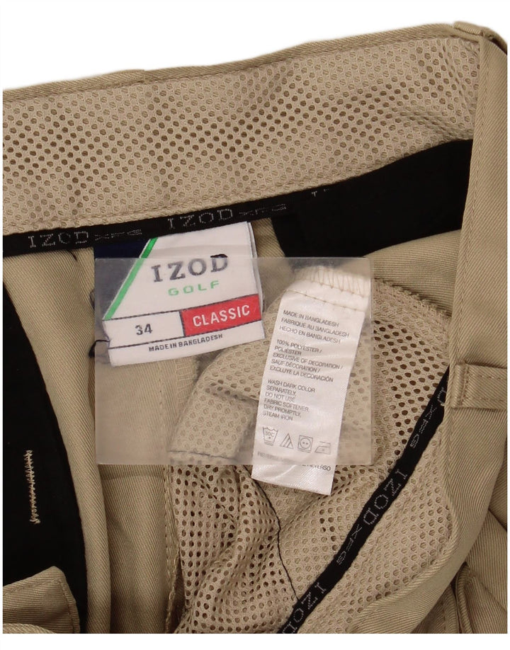 Męskie szorty cargo Izod Classic Fit W34, duże, khaki, poliester