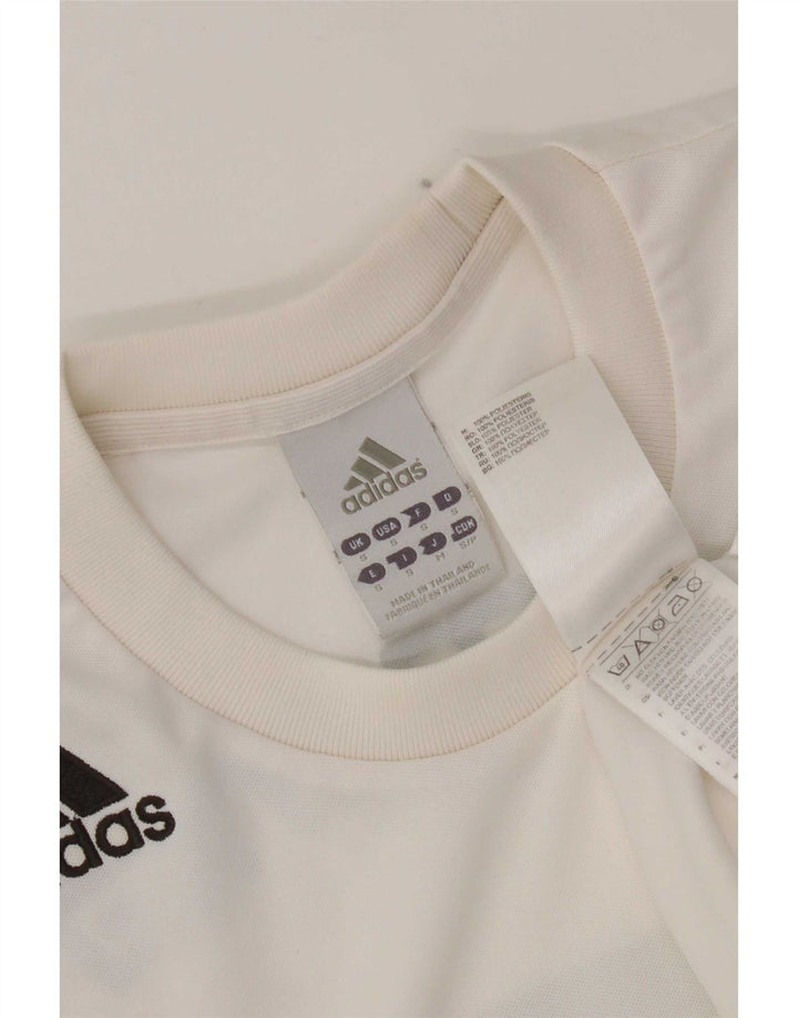 Męska koszulka z grafiką Adidas, mała, biała, poliestrowa