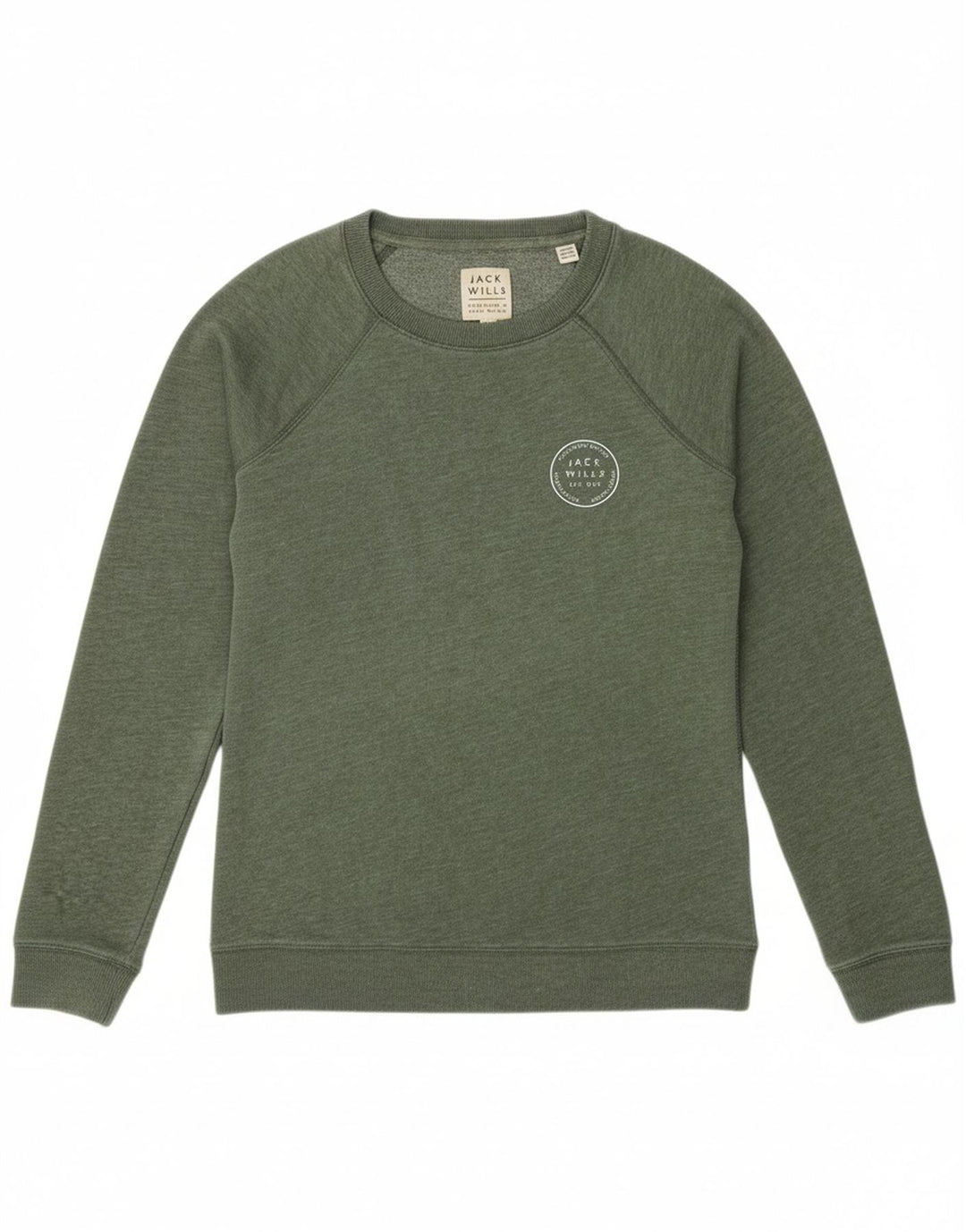 JACK WILLS Womens Sweatshirt Jumper UK 8 Small Green Cotton