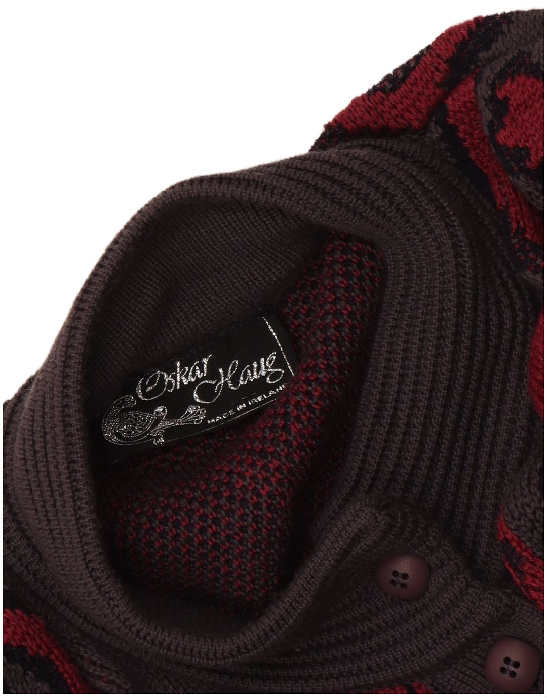 Sweter damski Oskar Haug Oversize Cardigan UK 16, duży, szary, geometryczny