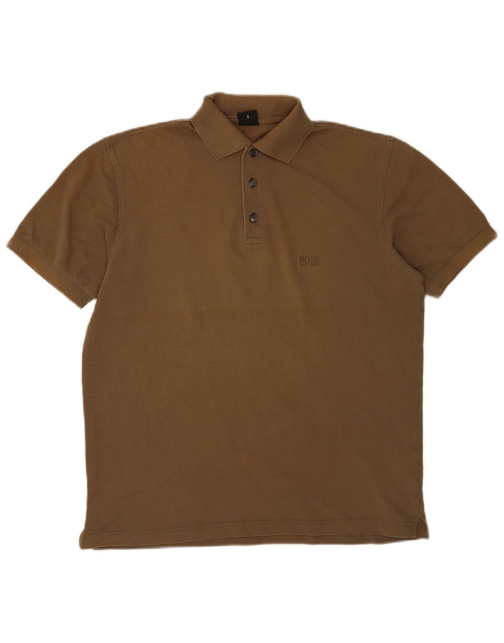 Męska koszulka polo Hugo Boss, mała, bawełniana khaki
