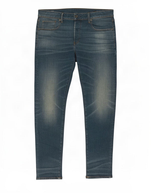 G-Star Męskie 3301 Slim Jeans W34 L32 Niebieska bawełna