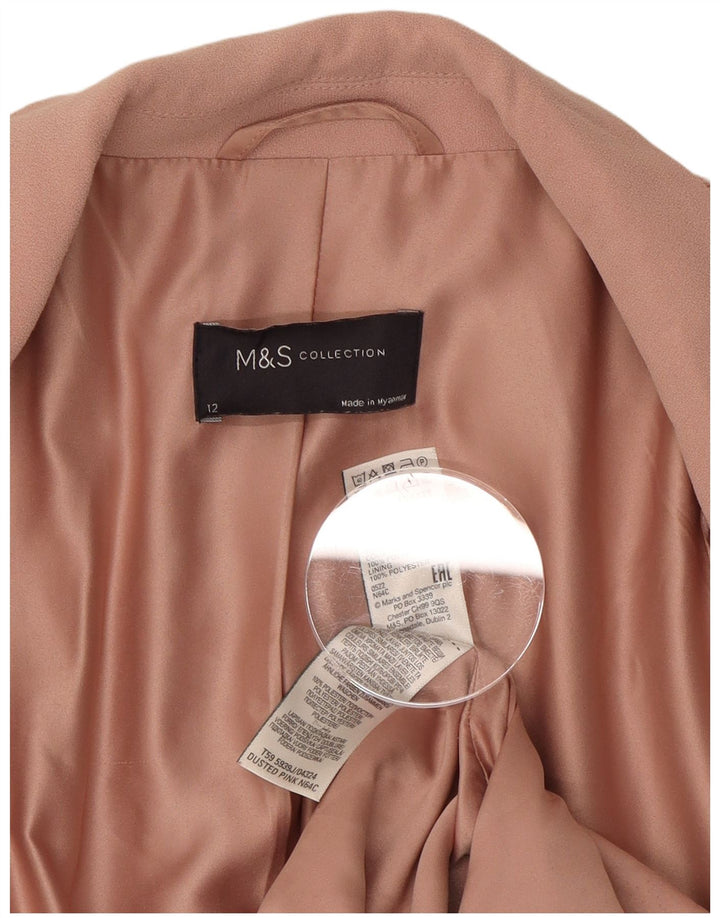 Marks & Spencer Damska otwarta marynarka UK 12, średni różowy poliester
