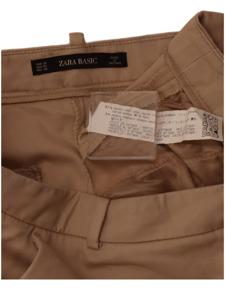 Damskie spodnie chino basic zwężane ZARA EU 38 Small W28 L25 brązowa bawełna