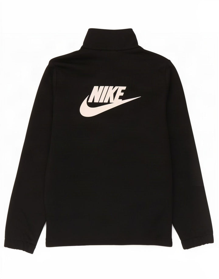 Chłopięca kurtka dresowa Nike z grafiką, 8-9 lat, mała, czarna, poliestrowa