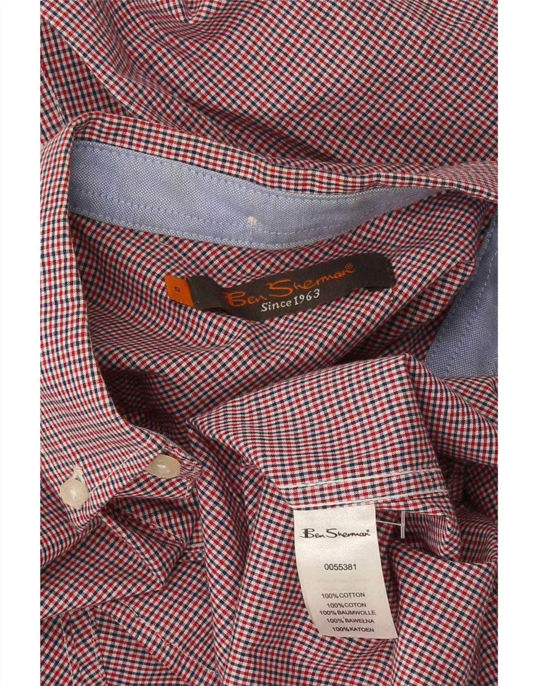 Koszula męska Ben Sherman, mała, czerwona bawełniana kratka