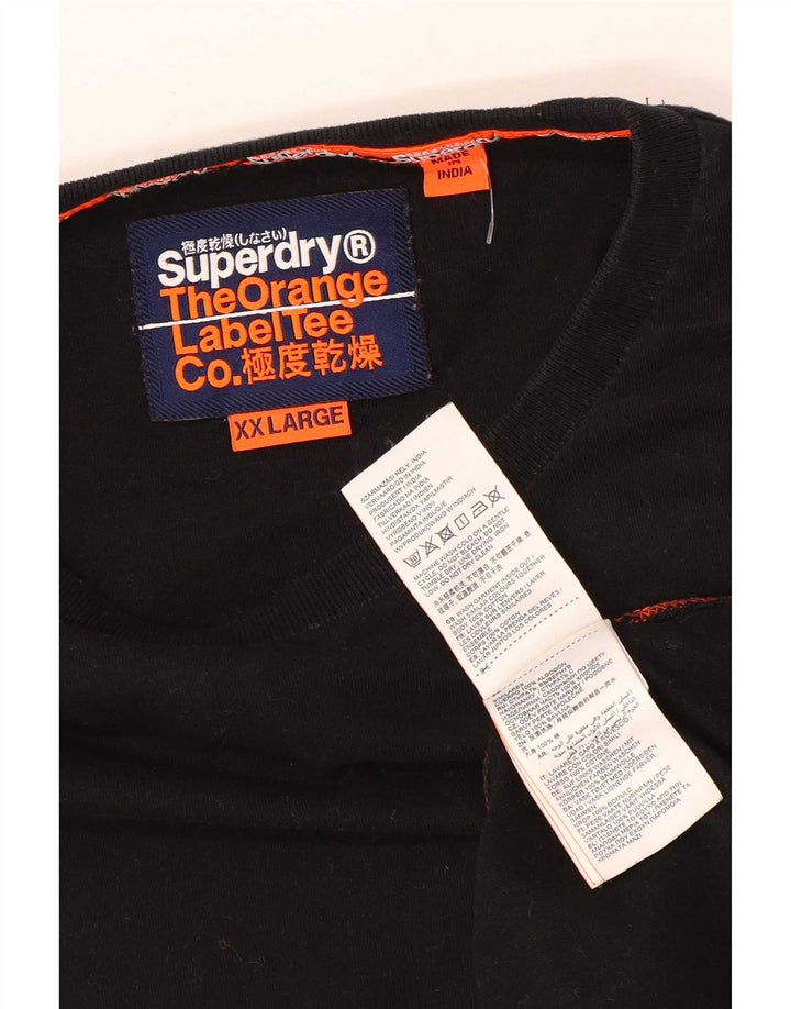Męski top Superdry z długim rękawem 2XL, czarny, bawełniany