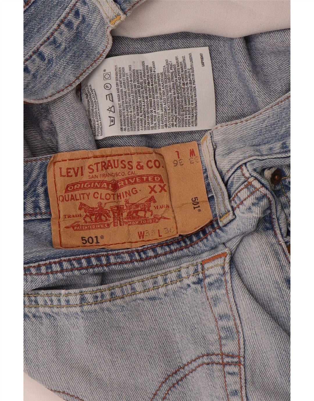 Męskie jeansy Levi's 501 Straight W33 L28 Niebieskie bawełniane