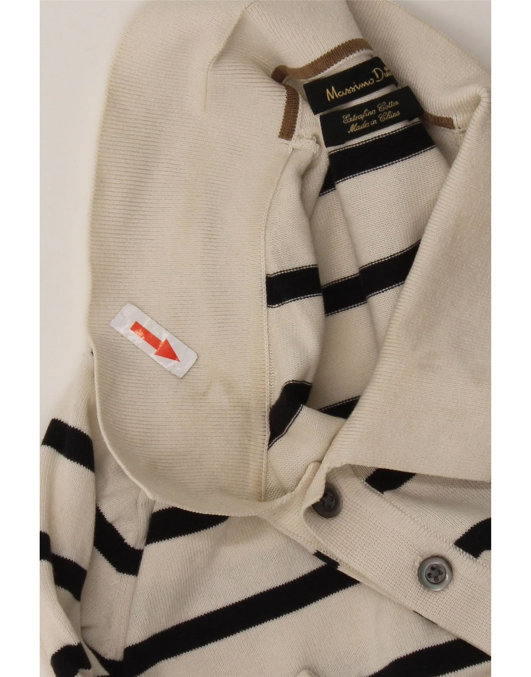 Męska koszulka polo Massimo Dutti, bawełniana w średnie białe paski