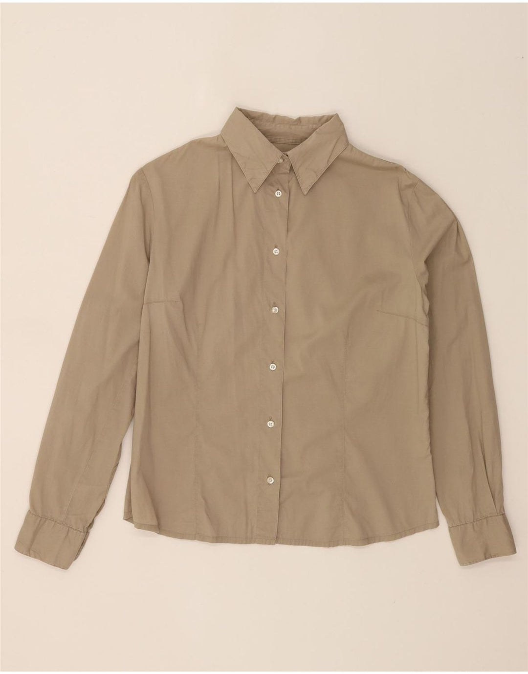 SERGIO TACCHINI Womens Shirt IT 46 Large Beige Cotton Vintage Sergio Tacchini and Second-Hand Sergio Tacchini from Messina Hembry 