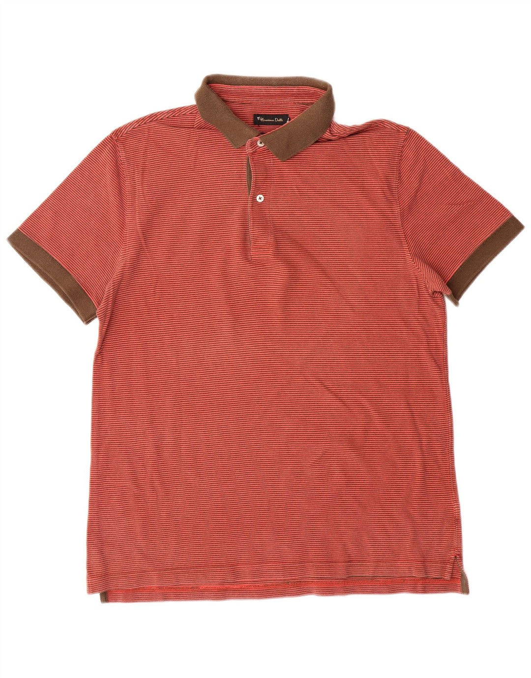Męska koszulka polo o regularnym kroju MASSIMO DUTTI XL w pomarańczowe prążki