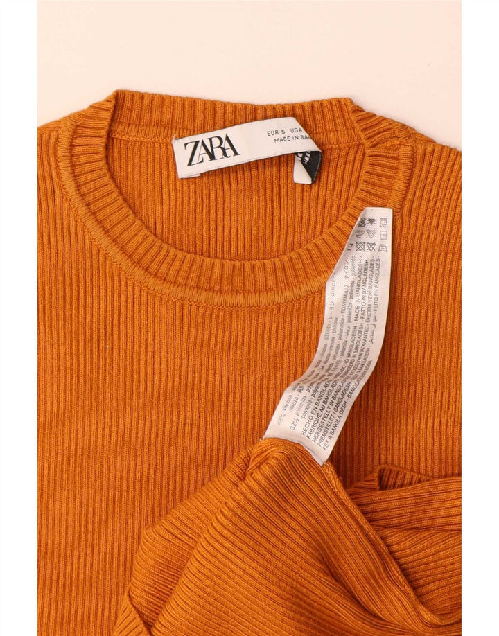 Damski krótki top Zara UK 8 Small Orange Wiskoza