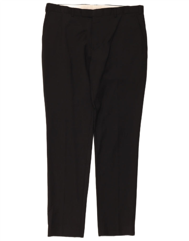 Męskie spodnie garniturowe Dkny Slim Fit W36 L33 Czarna wełna