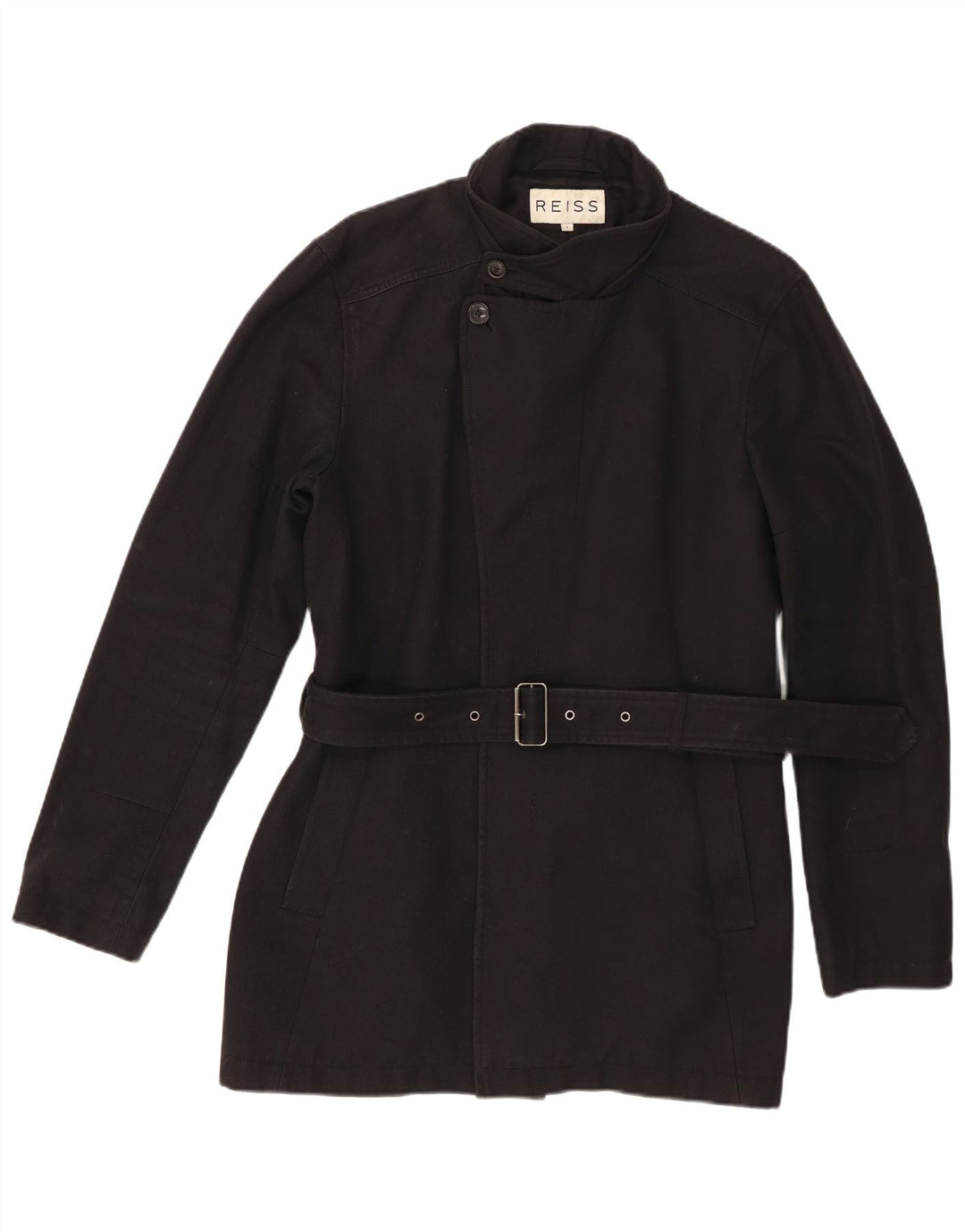 Płaszcz damski Reiss UK 16, duży, czarny, bawełniany