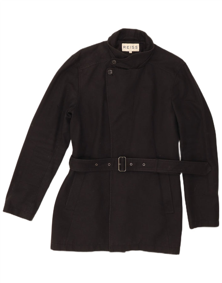 Płaszcz damski Reiss UK 16, duży, czarny, bawełniany