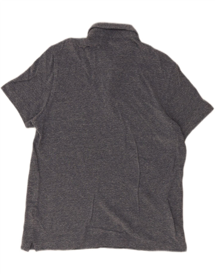 Męska koszulka polo Massimo Dutti, duża, niebieska, bawełniana w plamki