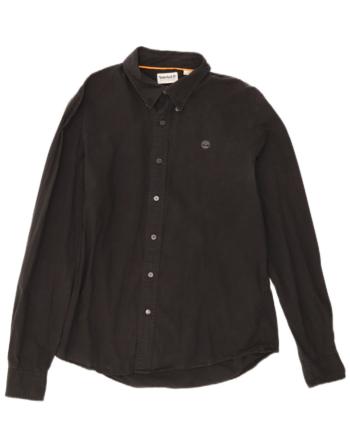 Koszula męska Timberland Slim Fit, średnia czarna, bawełniana