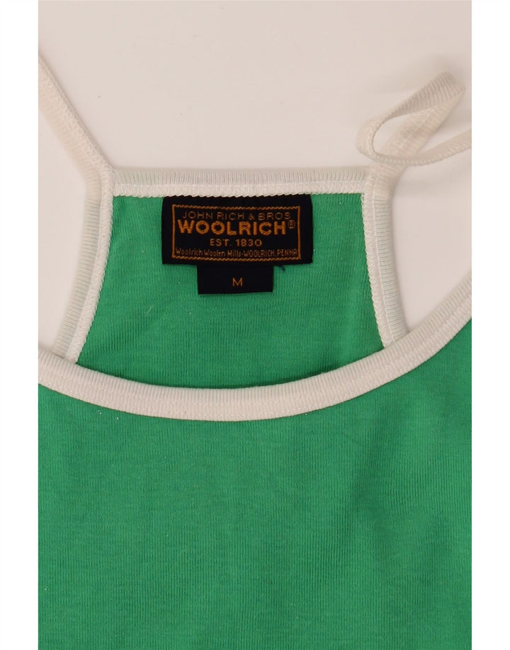 WOOLRICH Womens Cami Top UK 12 Medium Green Cotton Vintage Woolrich and Second-Hand Woolrich from Messina Hembry 