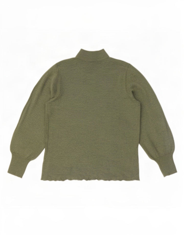 Marks & Spencer Damski sweter z golfem, UK 14, średni zielony