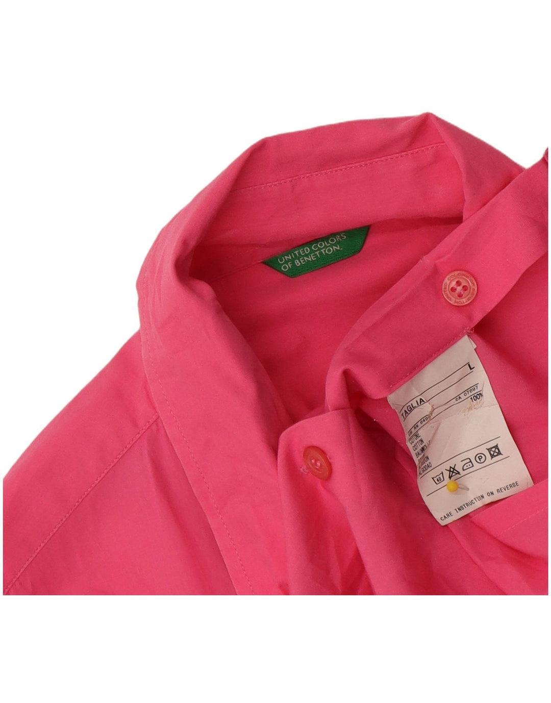 Koszula damska Benetton, duża, różowa, bawełniana