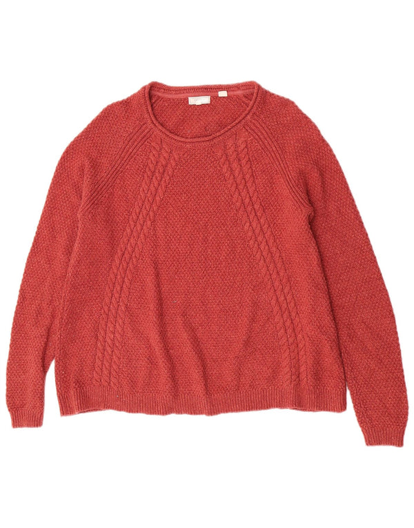 Fat Face Womens Regular Fit Boat Neck Jumper Sweater UK 10 Small Red Cotton