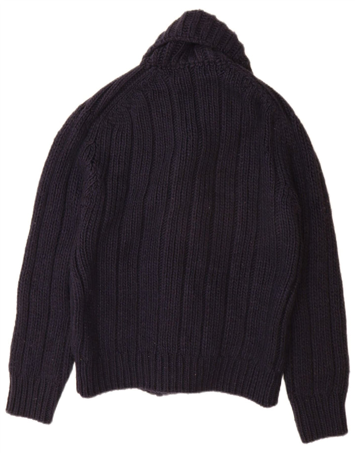 Zara Męski sweter kardigan Średni granatowy akryl