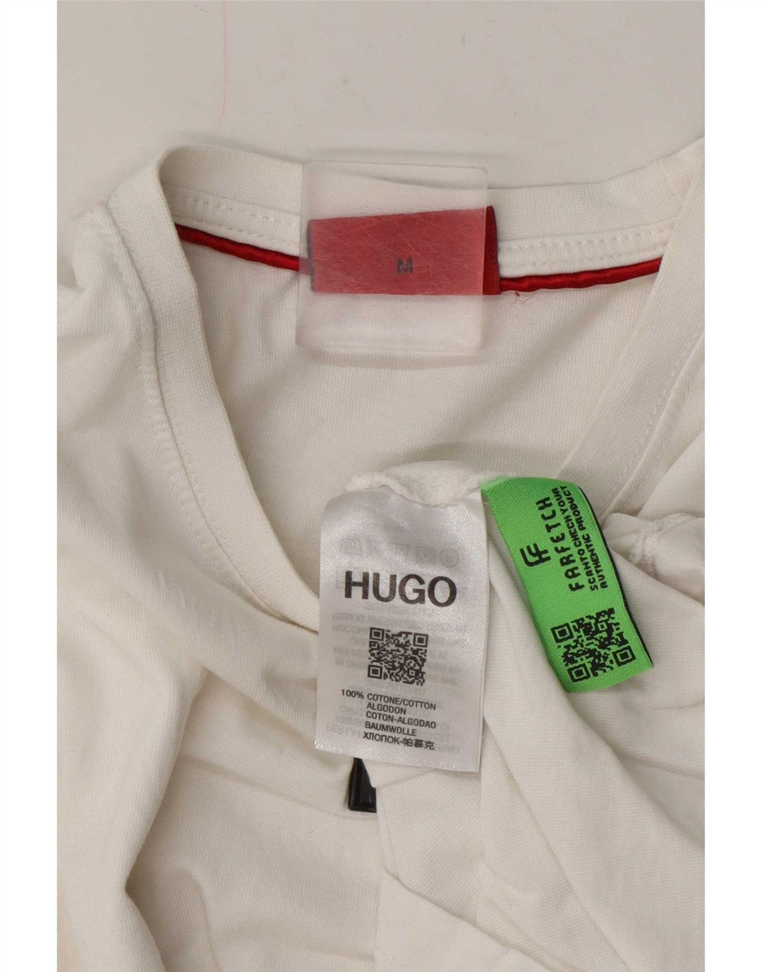 Męska koszulka Hugo Boss, średnia biała bawełna