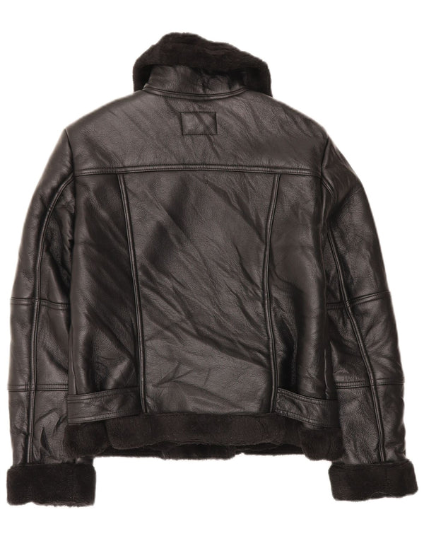 Damska kurtka motocyklowa ze sztucznej skóry VINTAGE Sherpa UK 10, mała czarna