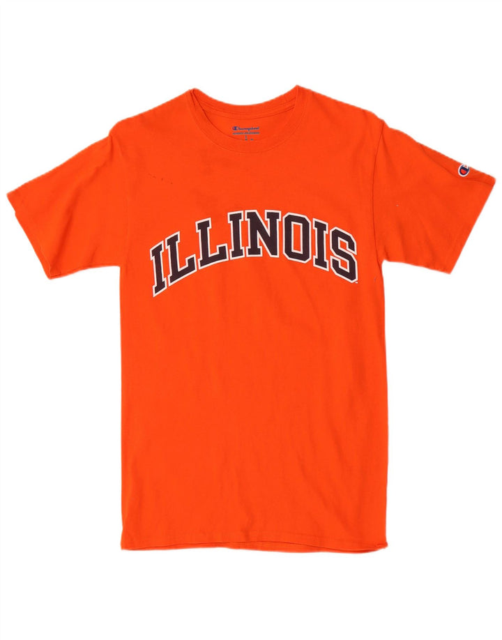 Męski T-shirt z grafiką Champion Illinois, mały, pomarańczowy