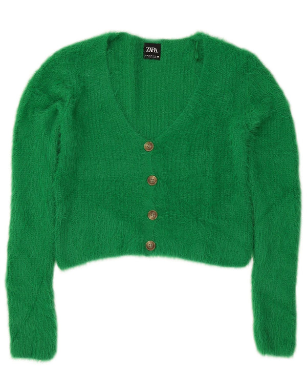 Sweter damski Zara Crop Cardigan UK 12 Średni zielony nylon