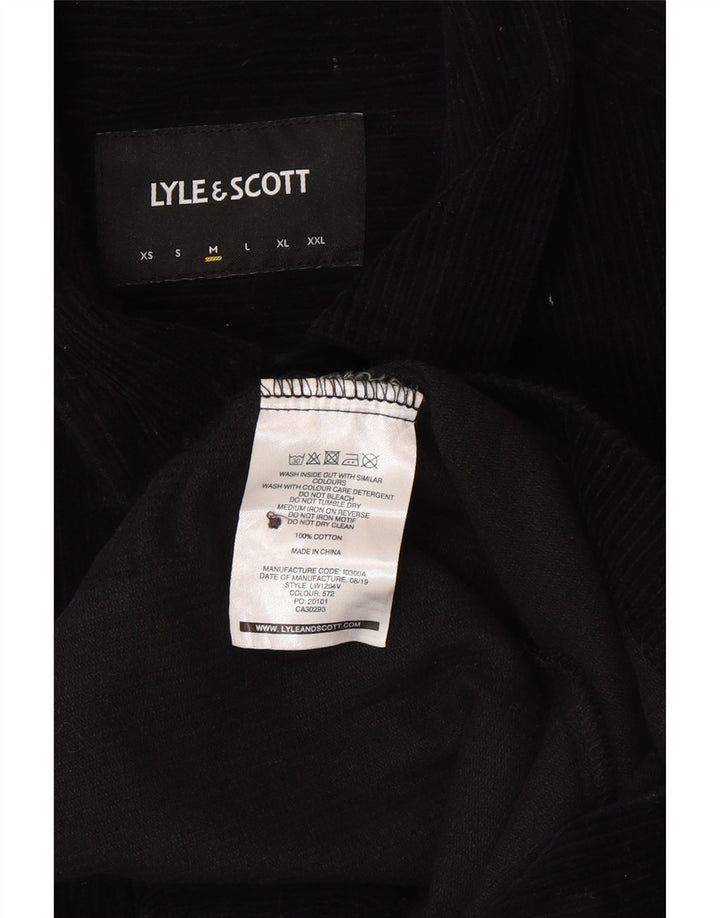Męska koszula sztruksowa LYLE & SCOTT, średnia czarna, bawełniana