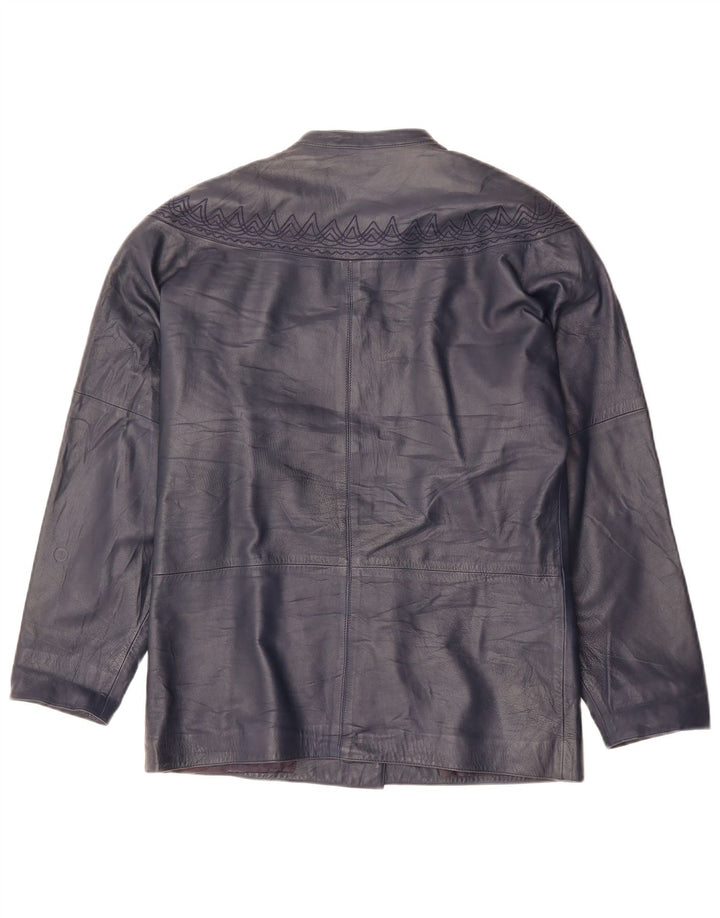 Damska kurtka skórzana oversize GENNY EU 34 XS w kolorze granatowym