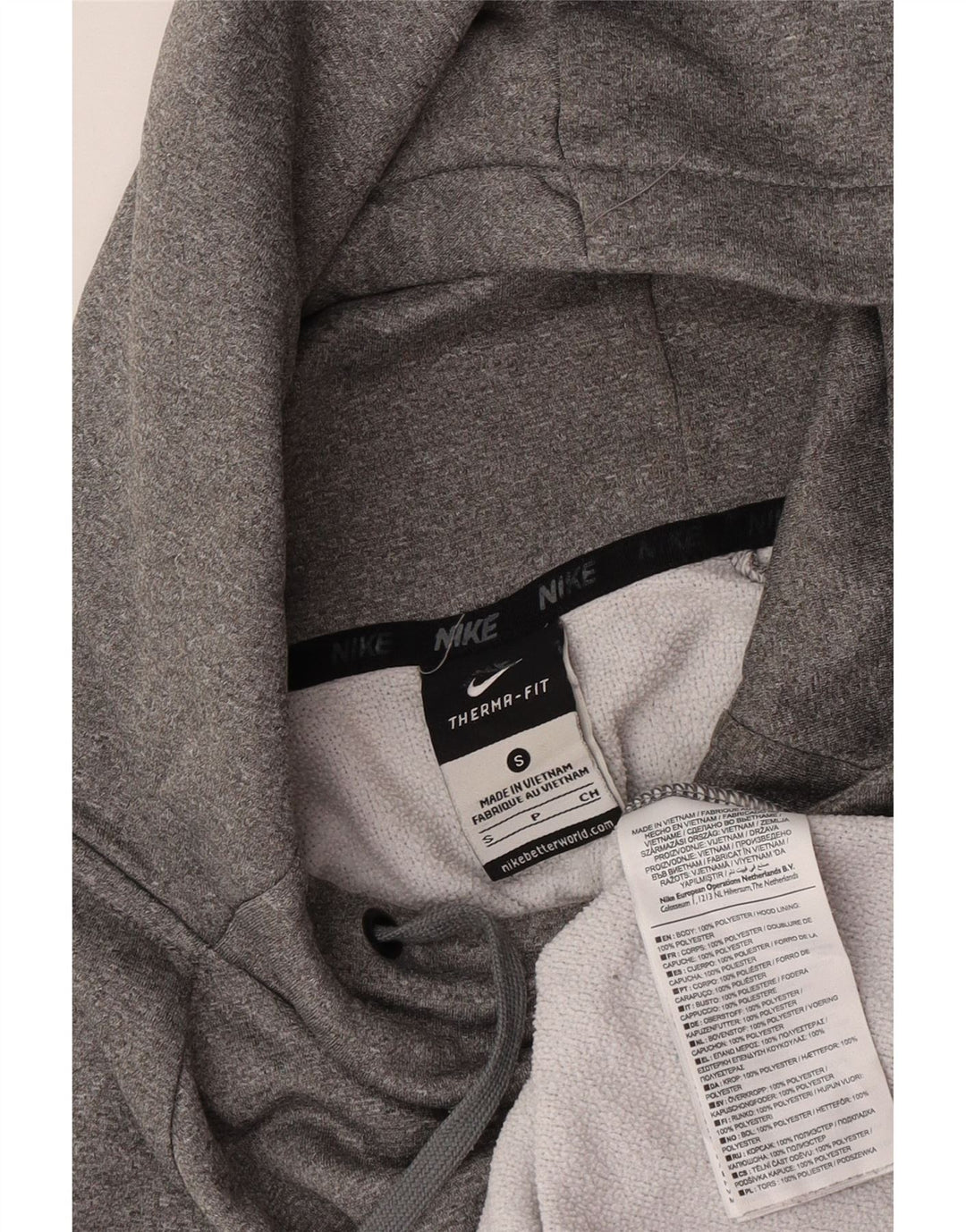 Męski sweter z kapturem Nike Dri Fit Graphic, mały, szary, nakrapiany poliester