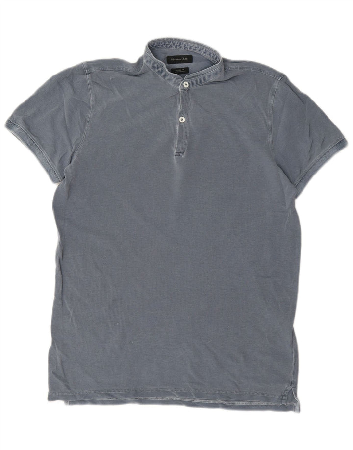 Męska koszulka polo Massimo Dutti, mała, granatowa, bawełniana
