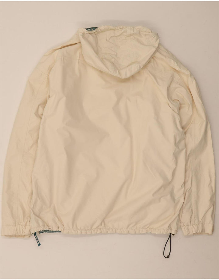 Damska kurtka Anorak z kapturem i oversize Joules UK 16, duża, biała, poliestrowa