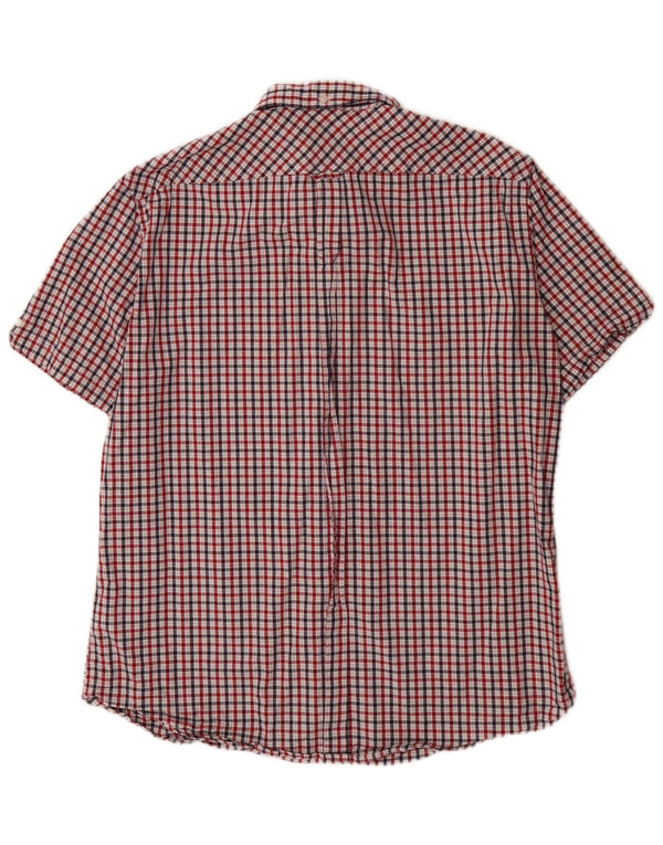 Męska koszula Ben Sherman z krótkim rękawem o regularnym kroju XL, bawełniana w czerwoną kratę