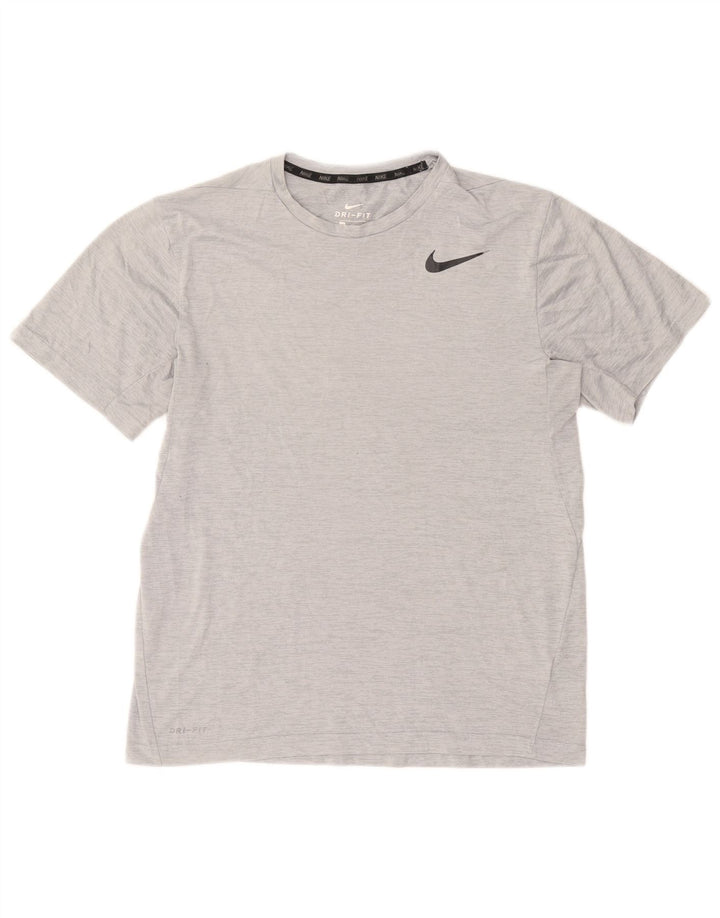 Męski T-shirt Nike Dri Fit Top, średni szary, nakrapiany poliester