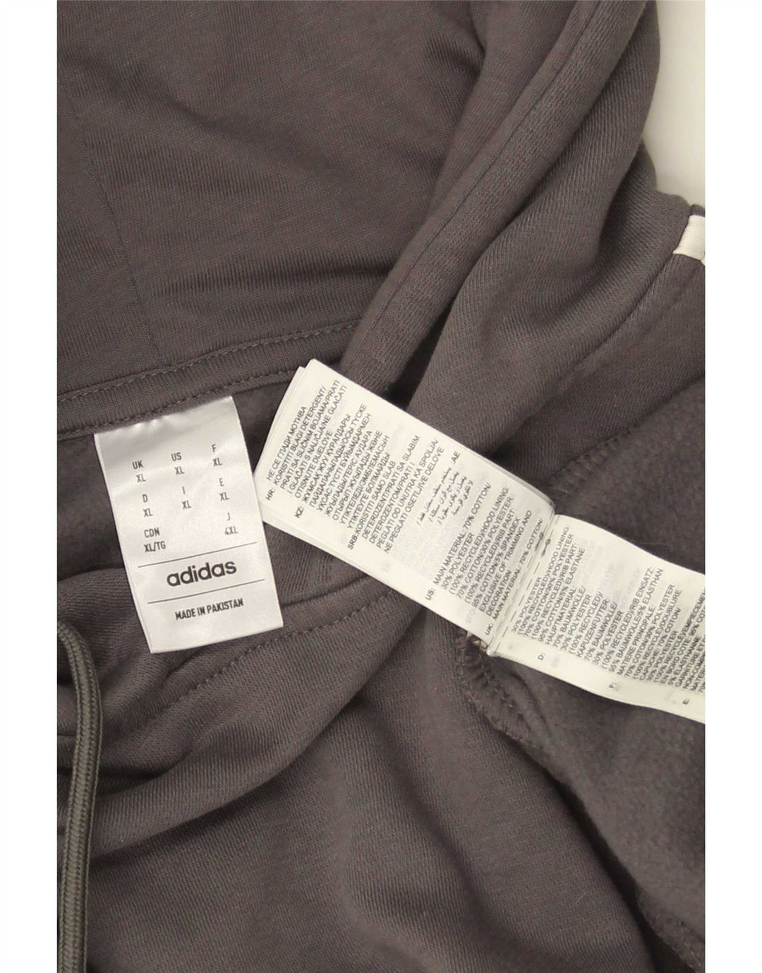 Adidas Męska bluza z kapturem XL Szara bawełna