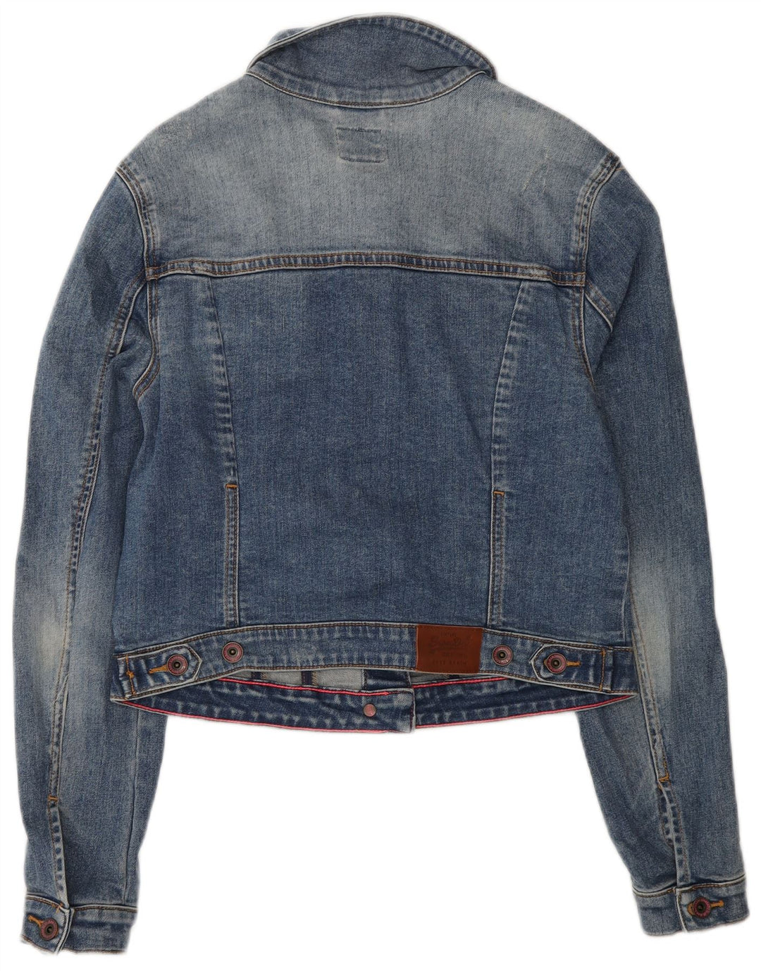 Damska kurtka dżinsowa Superdry Crop UK 14, duża, niebieska, bawełniana