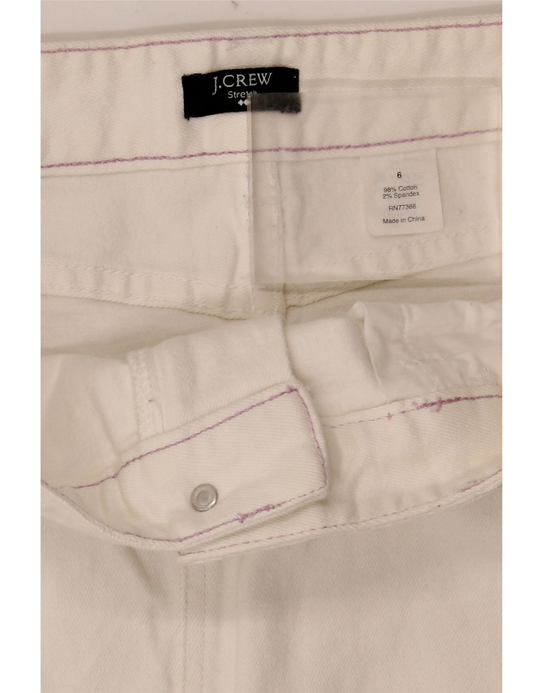 Damska spódnica dżinsowa J. Crew US 6 Medium W32 Złamana biała bawełna