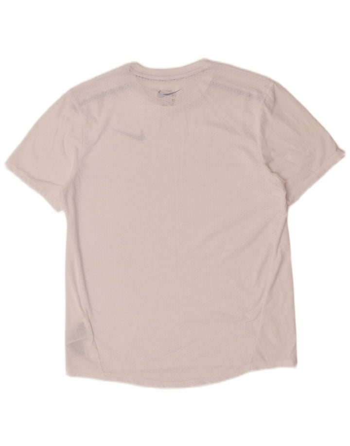 Męski T-shirt Nike Dri Fit z grafiką, średni biały poliester