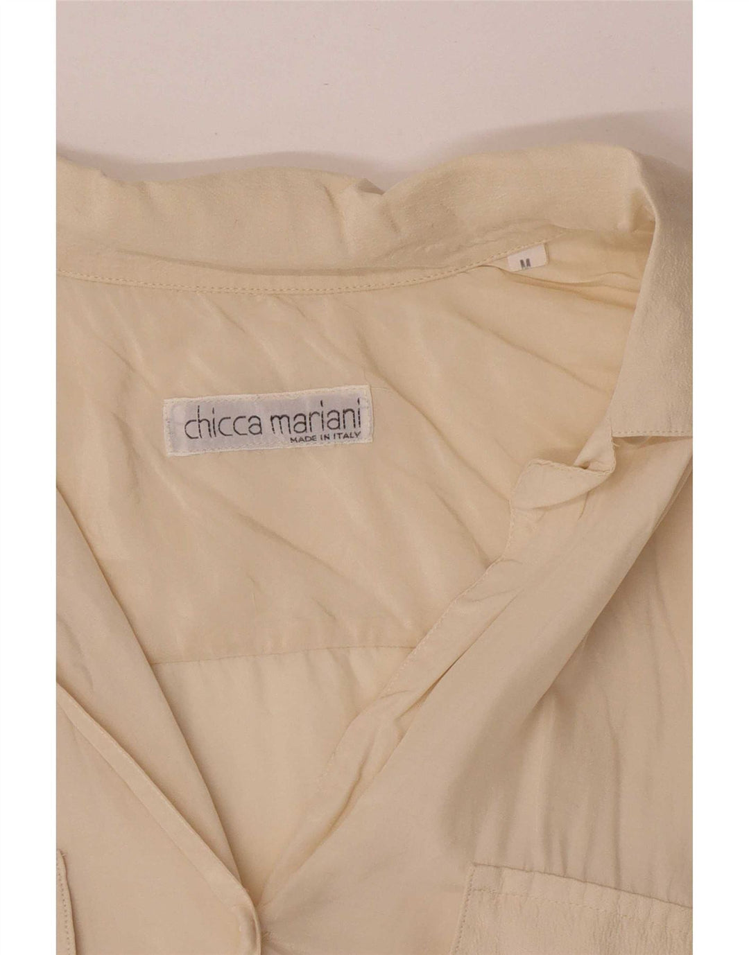 Damska bluzka koszulowa oversize w stylu vintage, UK 14, średnia w kolorze złamanej bieli