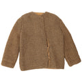 Vintage damska dzianinowa kurtka bomber UK 12 średni brąz