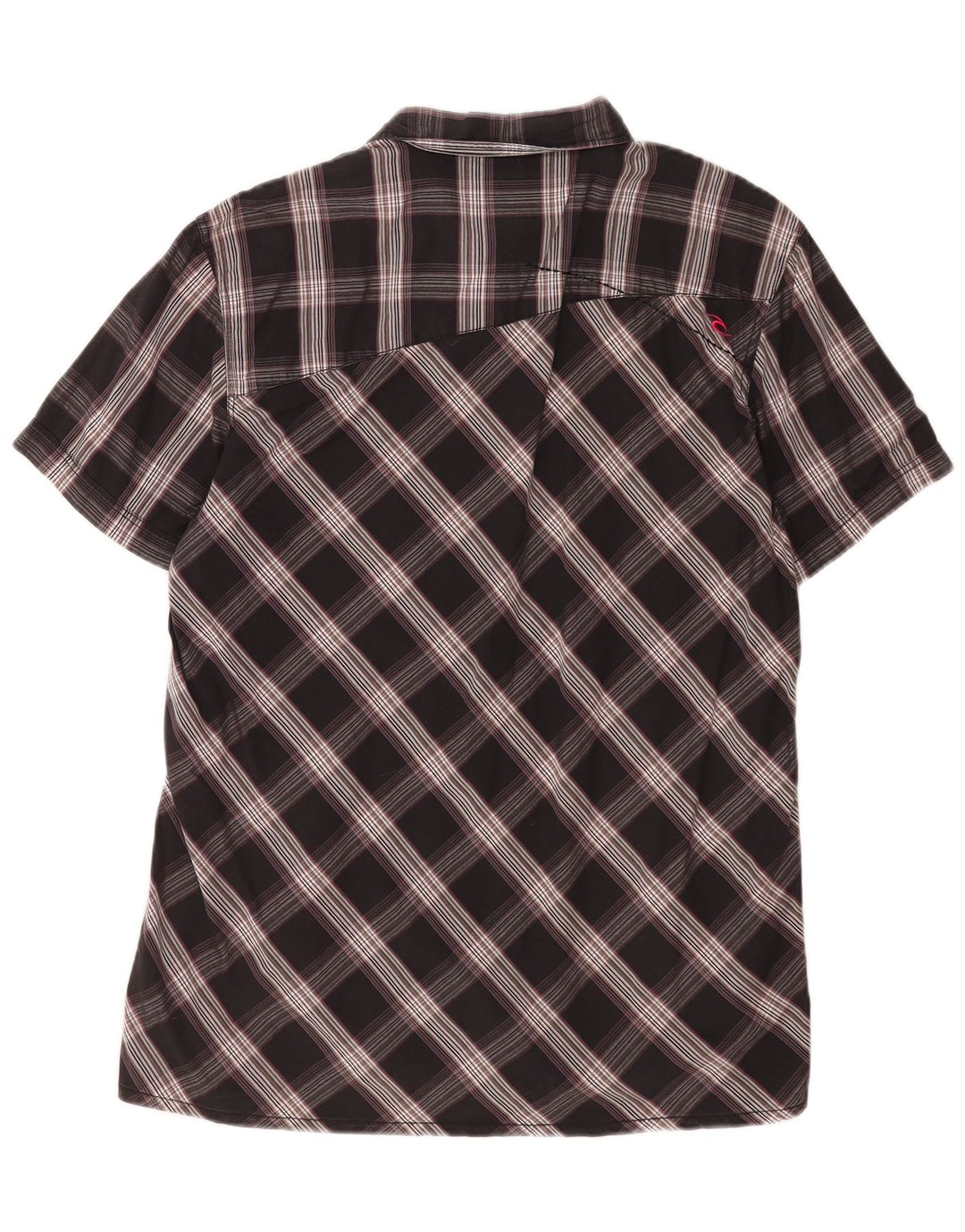 Męska koszula z krótkim rękawem Rip Curl XL w czarną kratkę, bawełniana