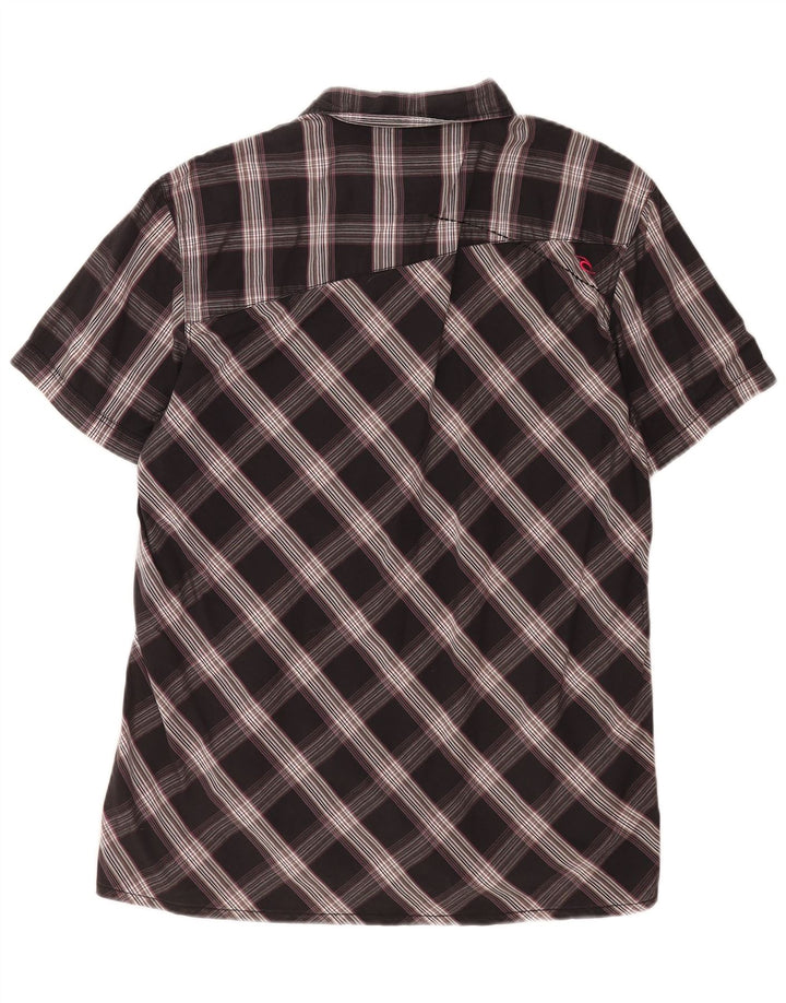Męska koszula z krótkim rękawem Rip Curl XL w czarną kratkę, bawełniana