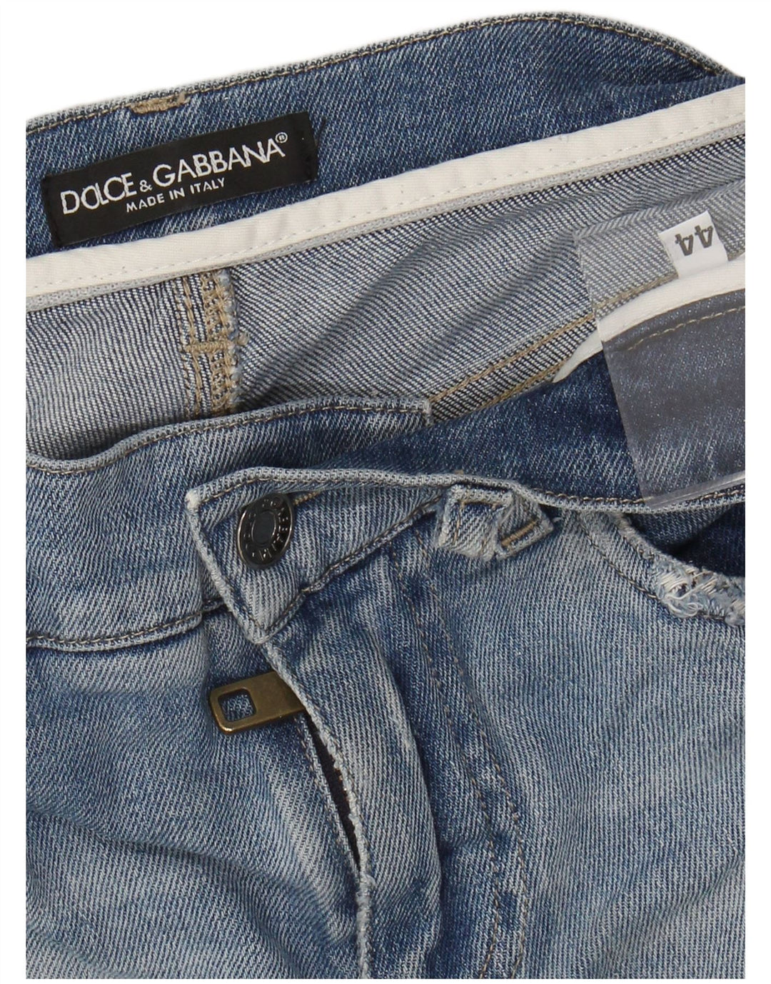 DOLCE & GABBANA Damskie jeansy slim w trudnej sytuacji IT 44 Medium W30 L32 Niebieskie