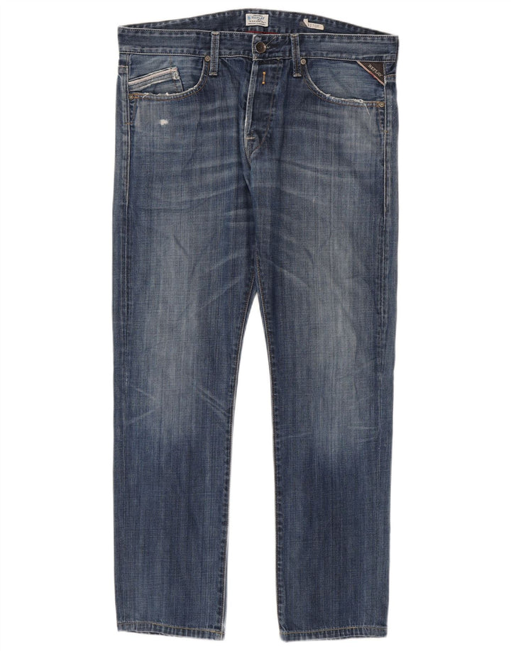 Męskie jeansy Replay Waitom Distressed W36 L30 Niebieskie