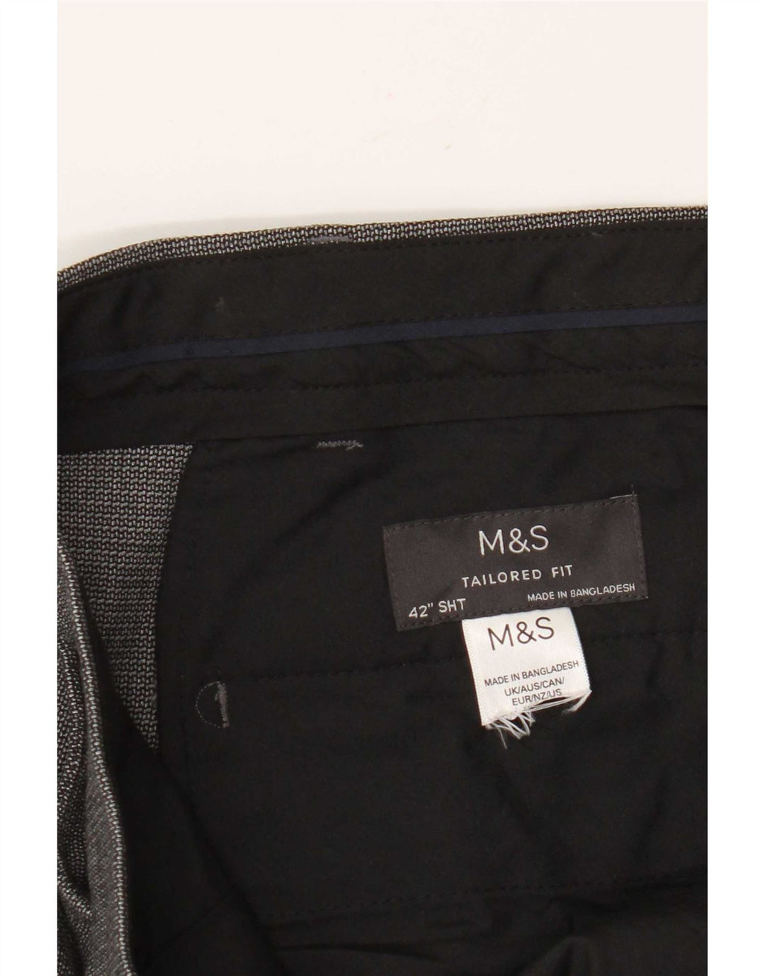 Marks & Spencer Męskie spodnie garniturowe o prostym kroju W42 L28 szare